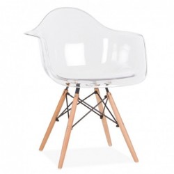 Silla WOODEN ARMS -Clear...